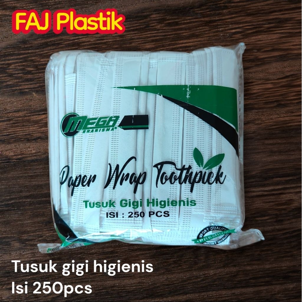 Tusuk gigi ion steril Mega isi 250pcs tusuk gigi higienis tusuk gigi bungkus kertas tusuk gigi yang 