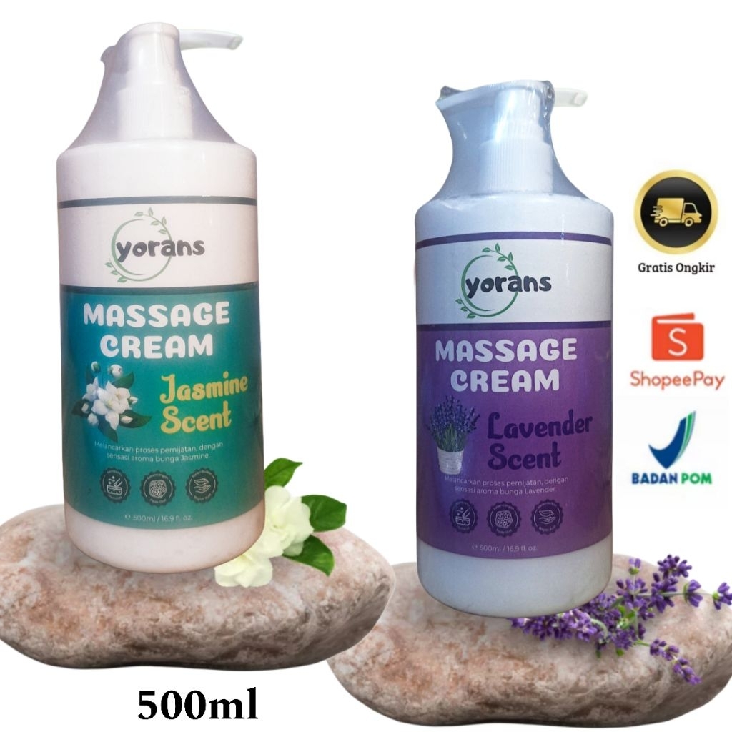 YORANS Massage Cream Lavender Jasmine / Krim Urut Pijat Refleksi 500ml
