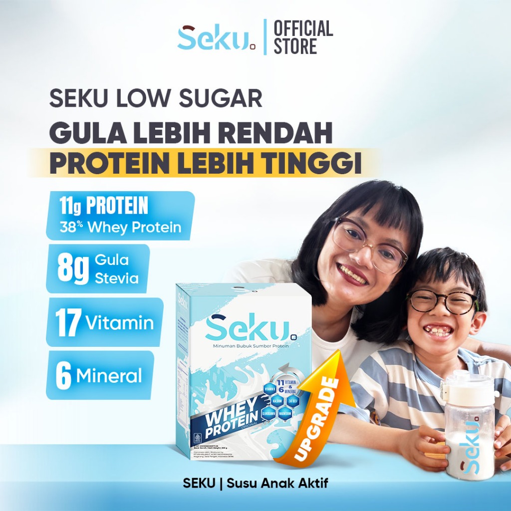 SEKU LOW SUGAR - ORIGINAL | Susu Penambah Berat Badan Anak | Whey Protein - Rendah Gula - Tinggi Pro
