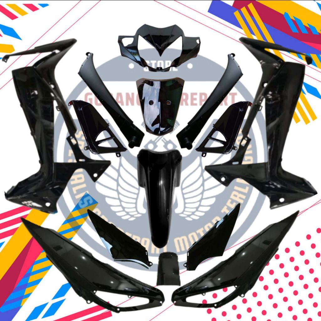 Full bodi supra x 125 New batman hitam 2008-2014, Full bodi supra x 125 New double disk, Cover bodi 
