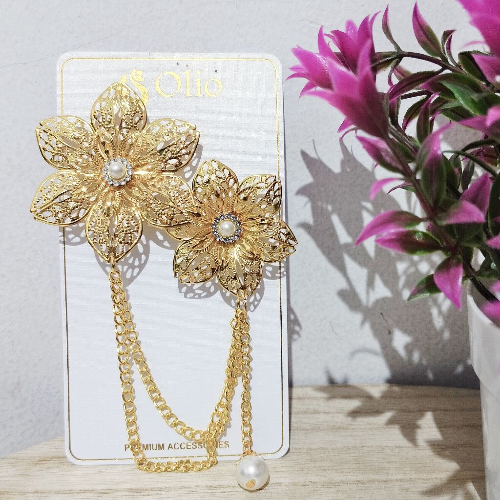 Bros Kebaya Kenari Jurai | Bros Bali | Bros Bunga | Bros Pin Rantai Jas Cewek/Cowok | Bros Pin Ranta