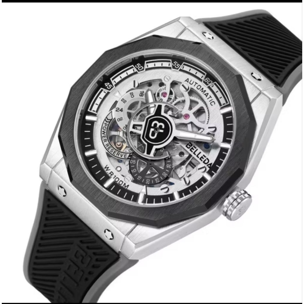 BUY 1 GET 1 JAM TANGAN PRIA AUTOMATIC LIMITED EDITION BELLEDA ORIGINAL 9568 RUBBER