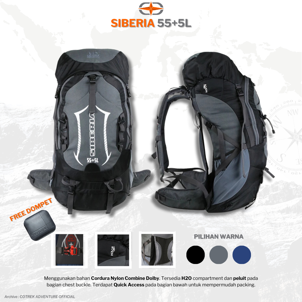 Carrier Siberia 55+5L Cotrek Adventure