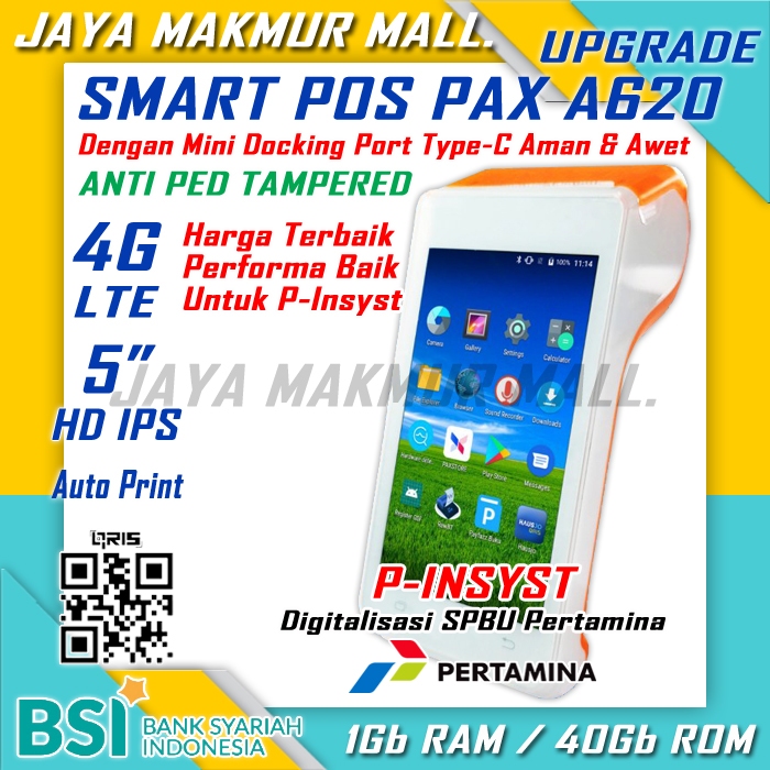 Mesin EDC Digitalisasi SPBU PertaShop PertaMini PAX A620 | Seperti Digitalisasi SPBU PAX A620 PAX A9