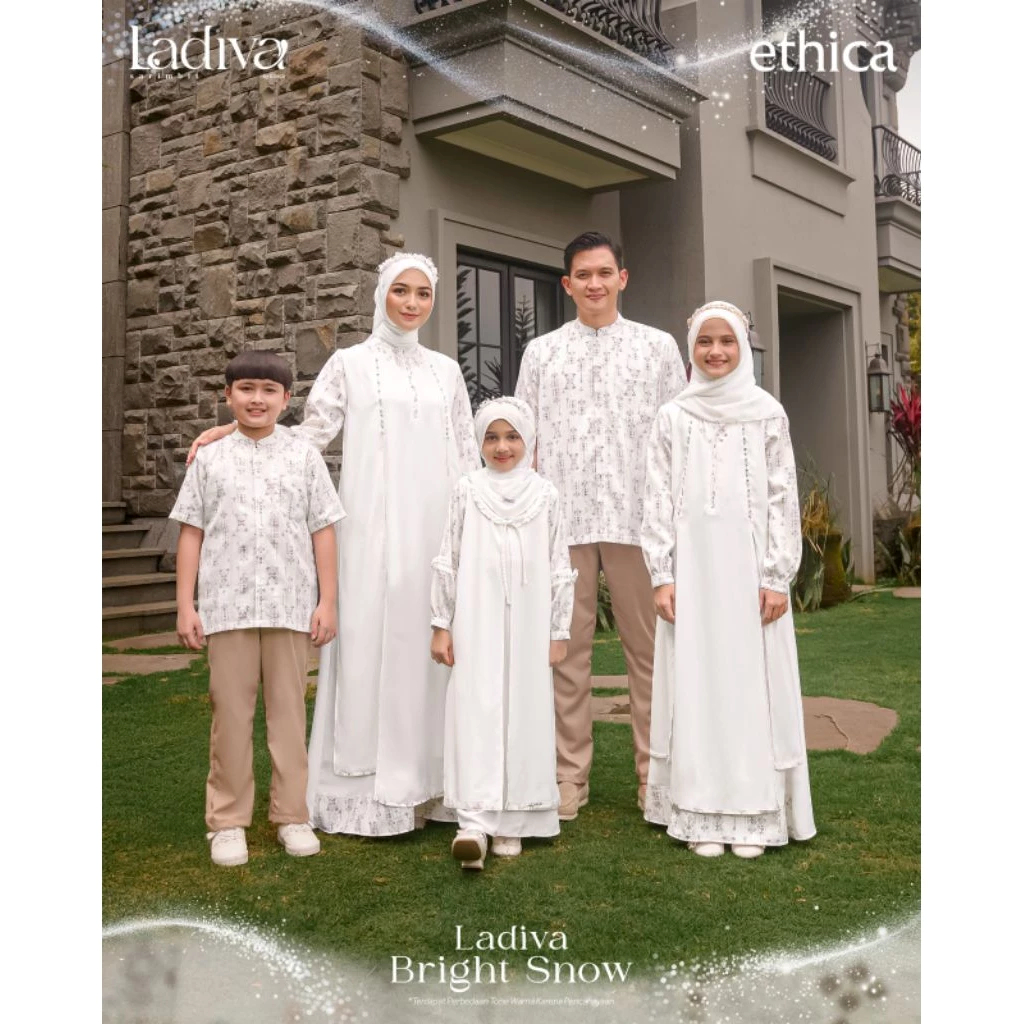 [Ethica] LADIVA BRIGHT SNOW SARIMBIT TERBARU SARIMBIT KELUARGA 2026, SARIMBIT PUTIH, GAMIS PUTIH
