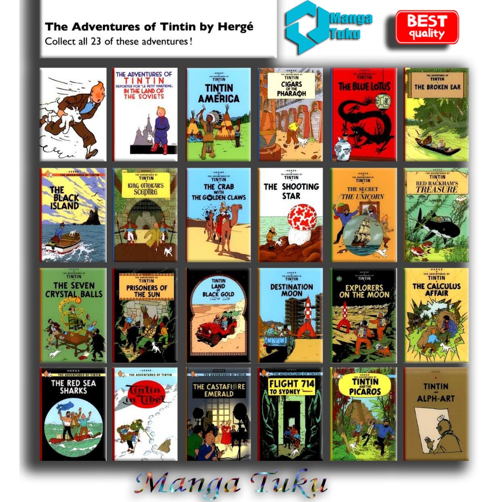 Buku Graphic Novel The Adventure of Tintin 24 Series Book | Bahasa Inggris (English Book)