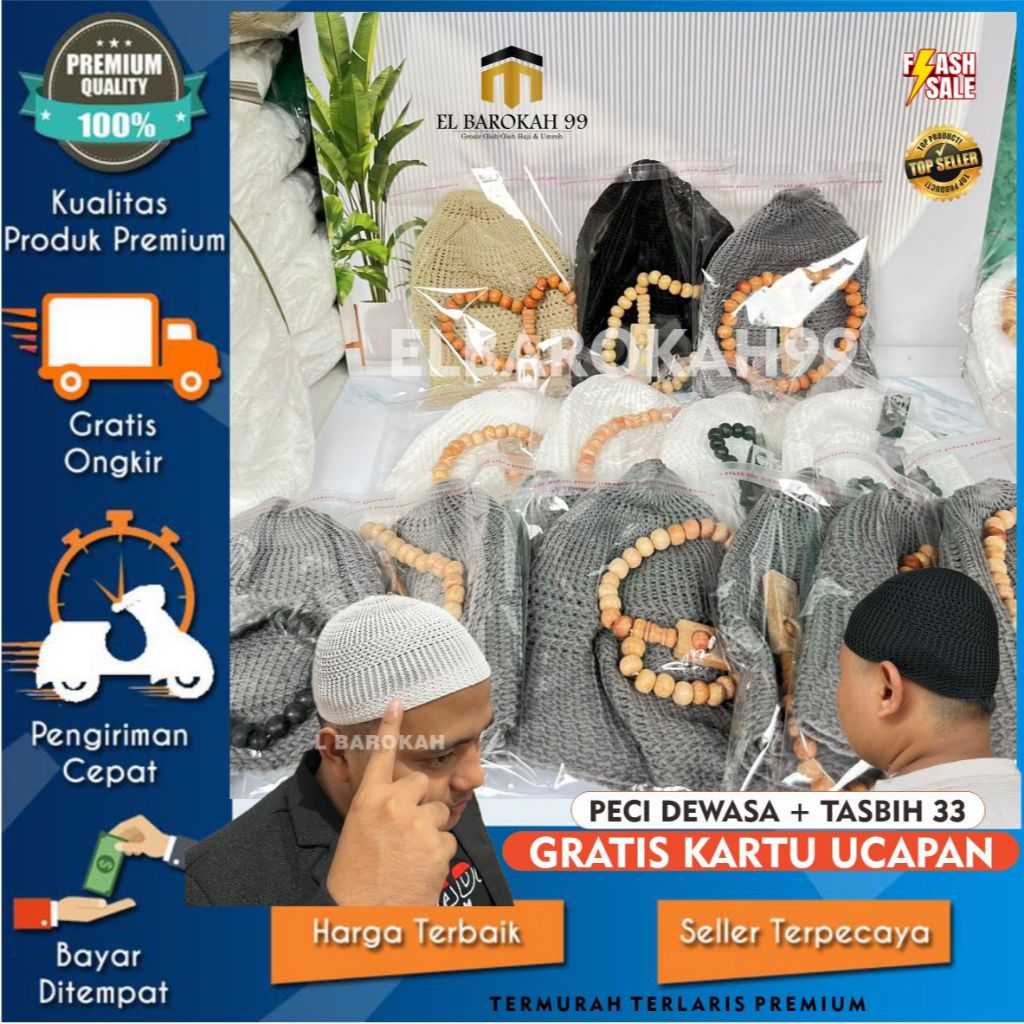 Peci Madinah Peci Haji Kopyah Putih Polos Kopyah Haji