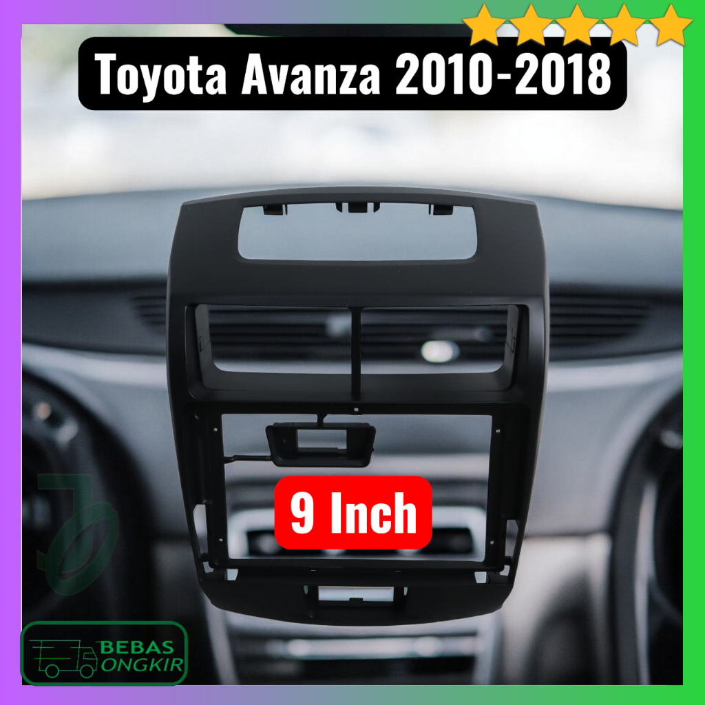 Frame Head Unit Car Player Dashboard Mobil Untuk Toyota Avanza 2010-2018 9 Inch ABS KUFINE KF-18