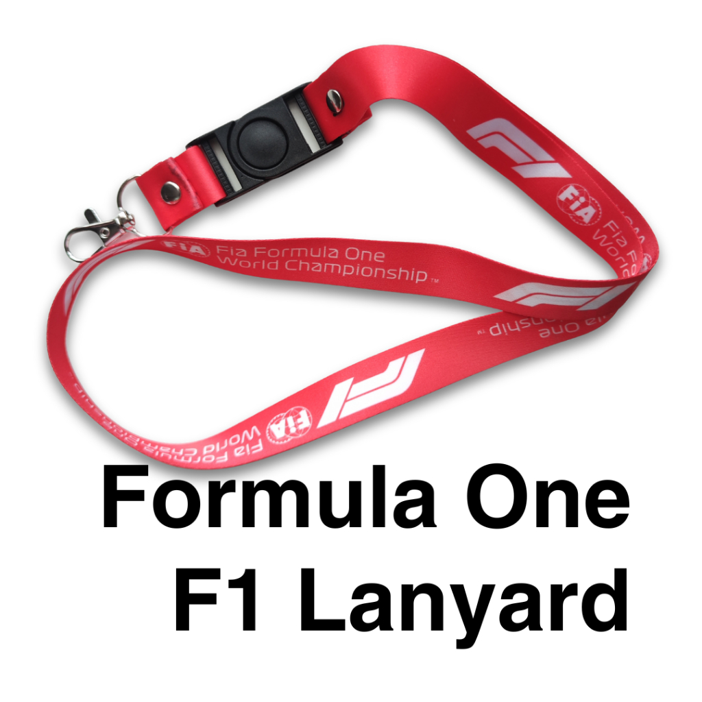 F1 Lanyard Formula 1 - Lanyard Kartu Akses Kantor Logo Formula One Merah [Downforce Studio]