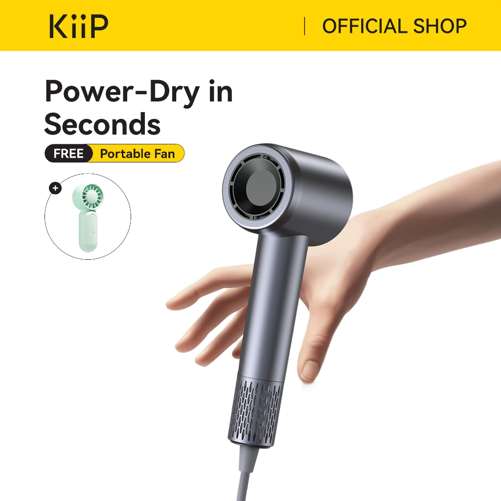 KiiP Mini High Speed Hair Dryer Hot & Cold Pengering Rambut Hairdryer Portable Minimalis