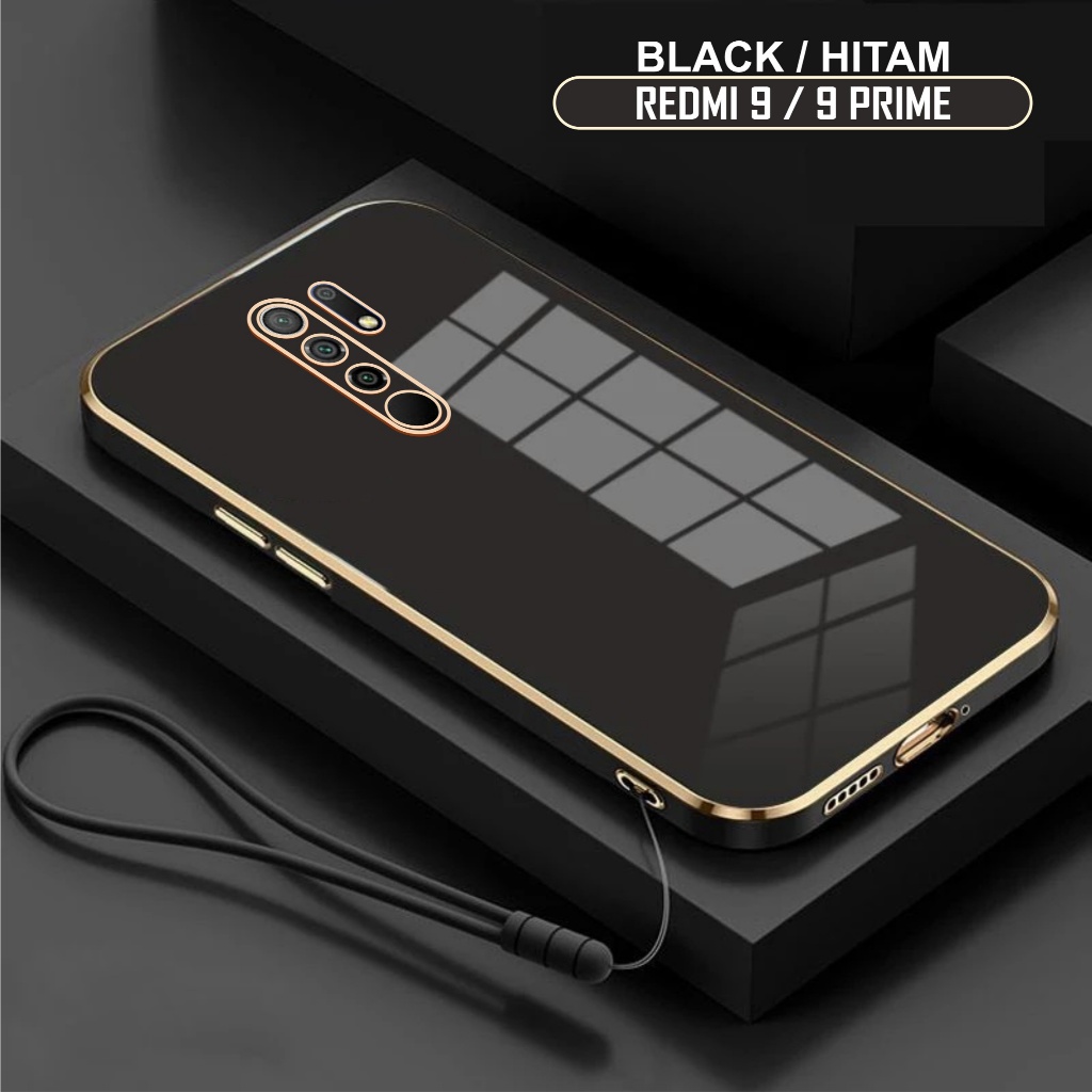 Softcase Redmi 9 9C 10A Case Luxury Plating Free Tali Lanyard Premium