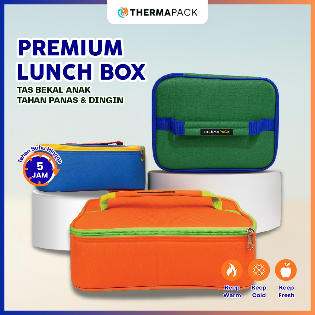 ThermaPack Premium Lunch Box - Thermal Lunch Bag, Tas Aluminium untuk Tas Bekal Makanan