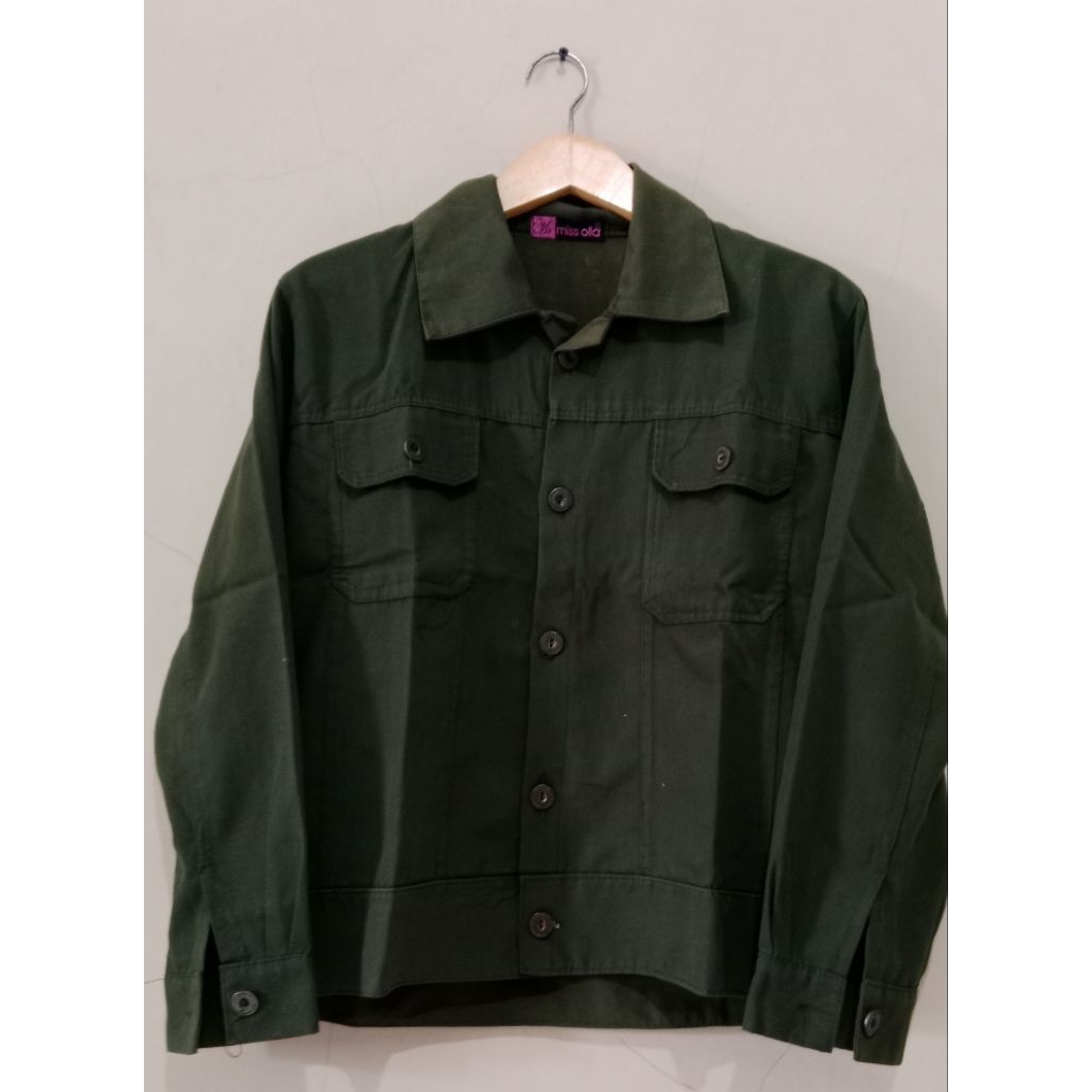 Kemeja baby canvas Army