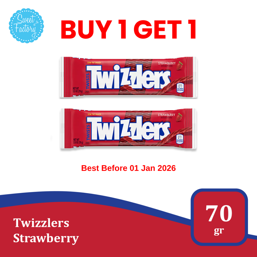 Twizzlers Strawberry 70gr - Permen Kenyal Rasa Stroberi