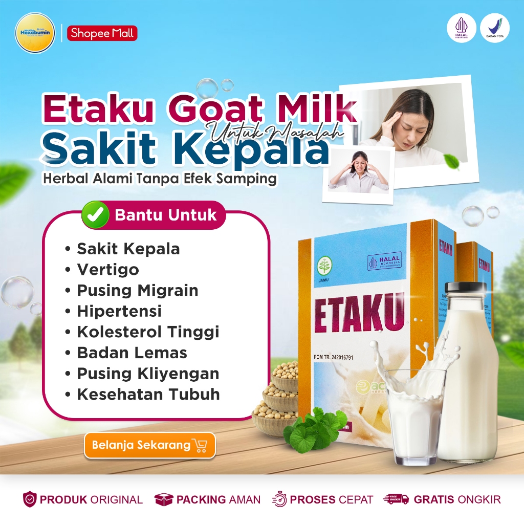 Obat Sakit Kepala Migrain Gejala Vertigo Pusing Kleyengan Mata Kuning Berkunang - Kunang Badan Lemah