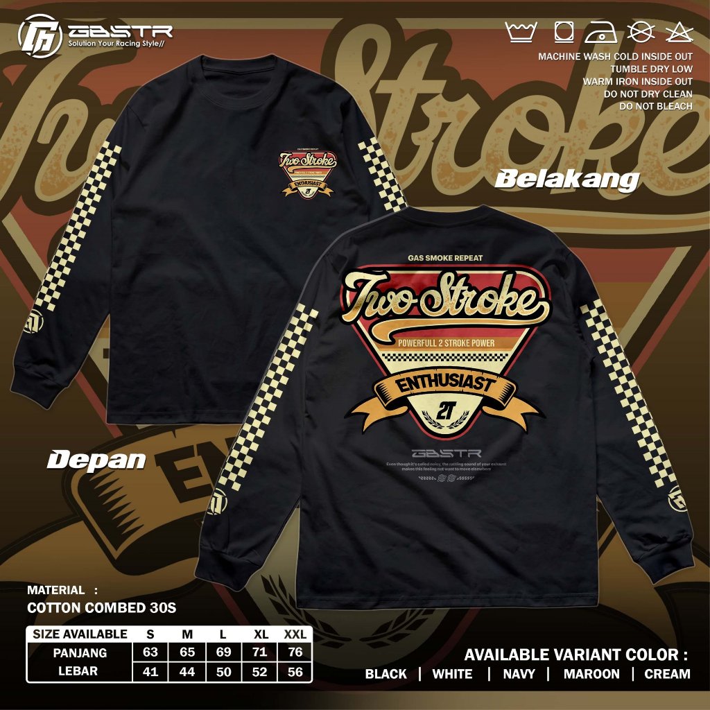 Kaos 2 Stroke Powerfull Two Stroke Power - Baju Kaos Racing 2 Tak 2Stroke Enthusiast Engine Lengan P