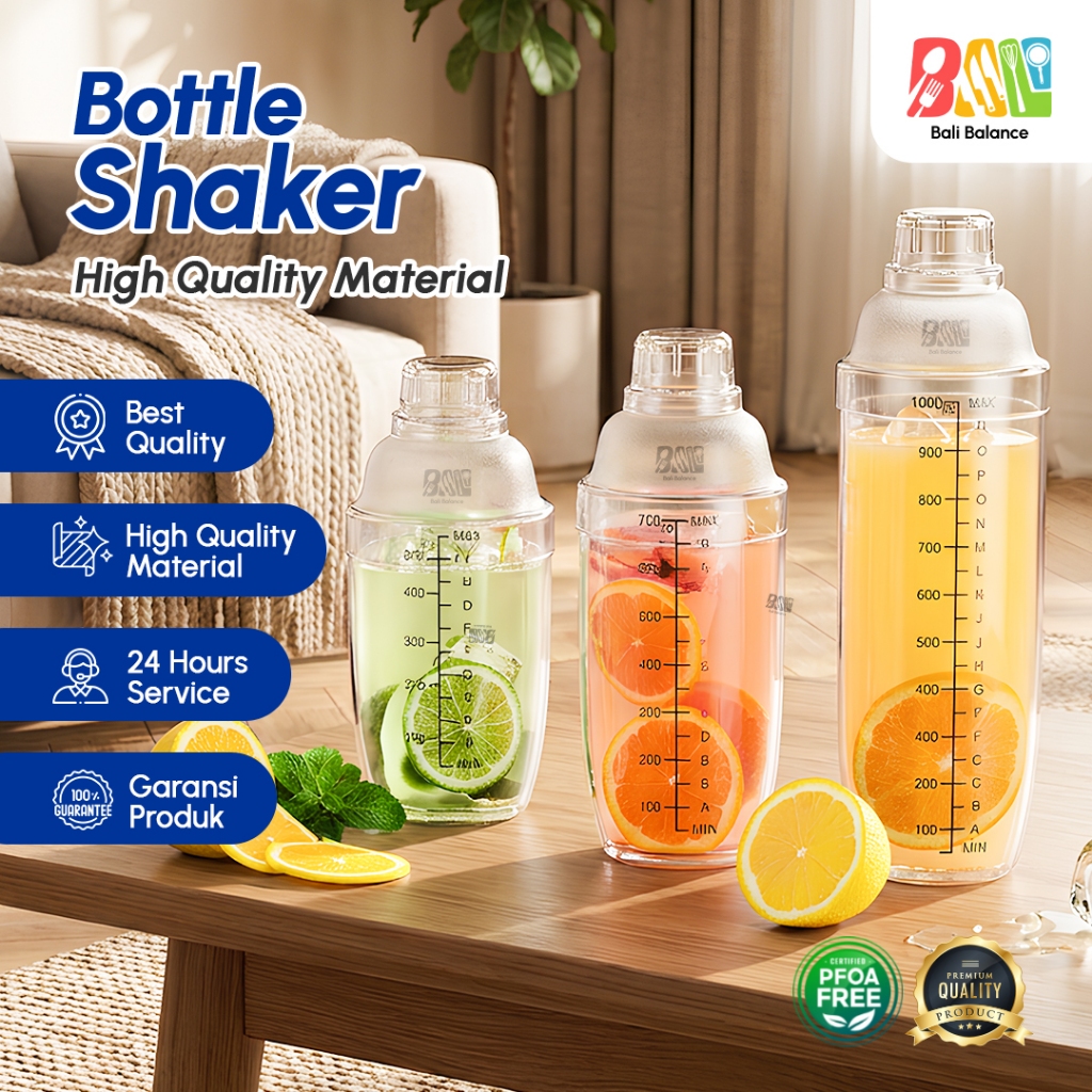 Bali Balance Shaker Plastik Minuman – Pengocok Minuman Cocktail untuk Bar & Rumah - XKB