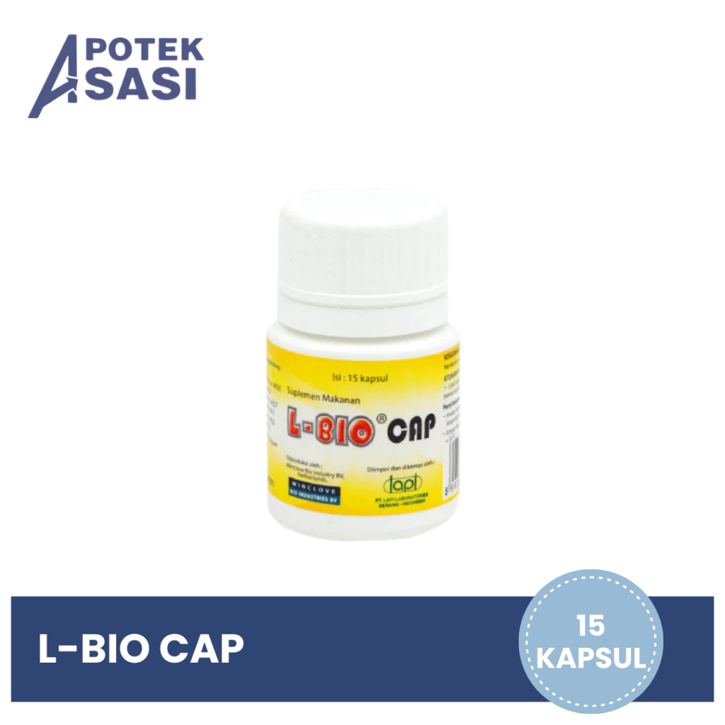 L-Bio Cap Botol isi 15 Kapsul - Untuk Membantu Memelihara Kesehatan Fungsi Pencernaan