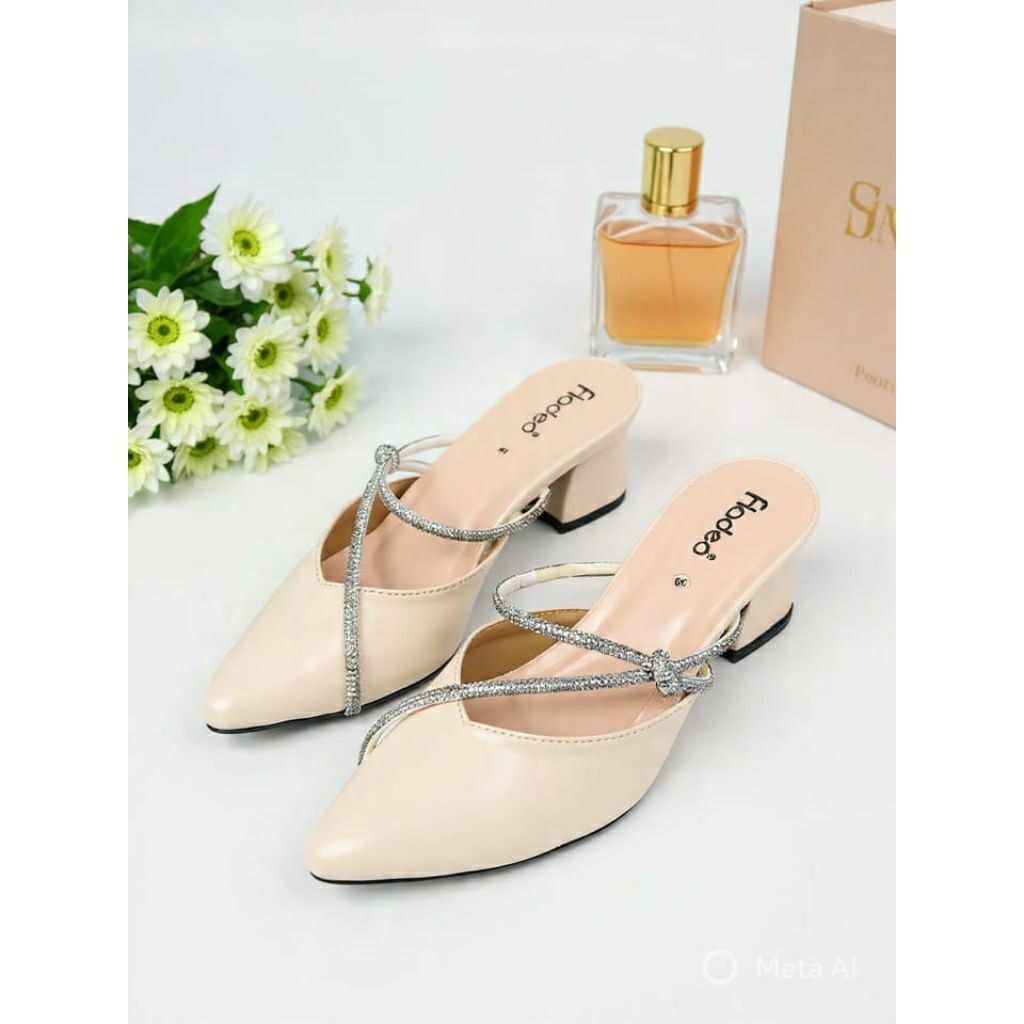 Sandal Slop Wanita / Slop Heels Cantik Premium
