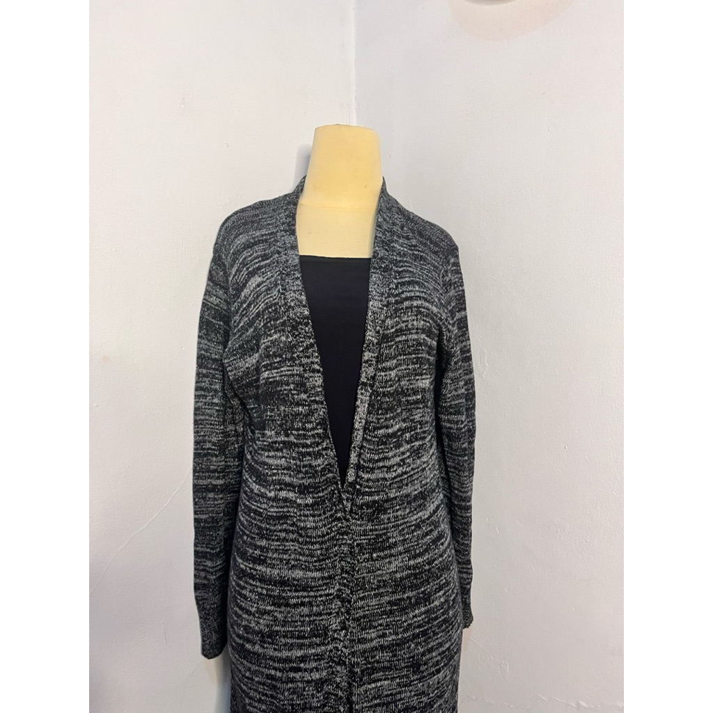 Long Cardi Rajut Abu Motif Marble – Outer Wanita Panjang