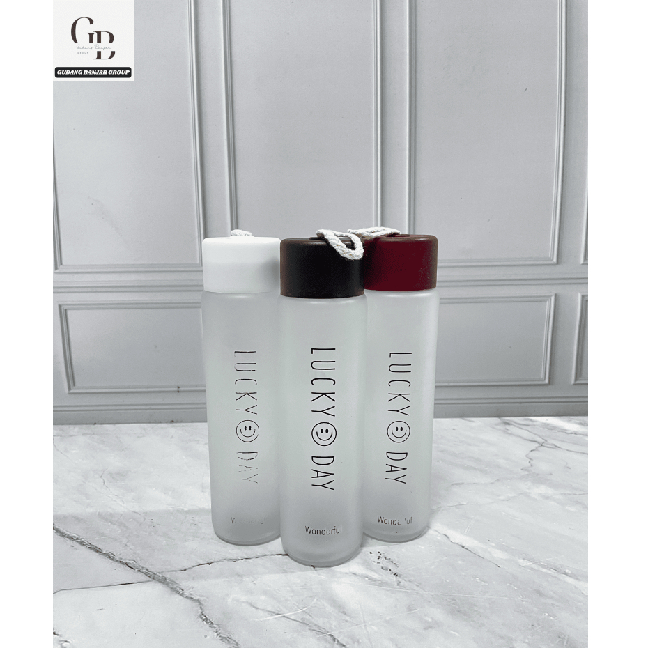 Botol lucky day / botol souvenir pernikahan  / Botol Minum / Botol Minum Kaca / Tempat Minum / Botol