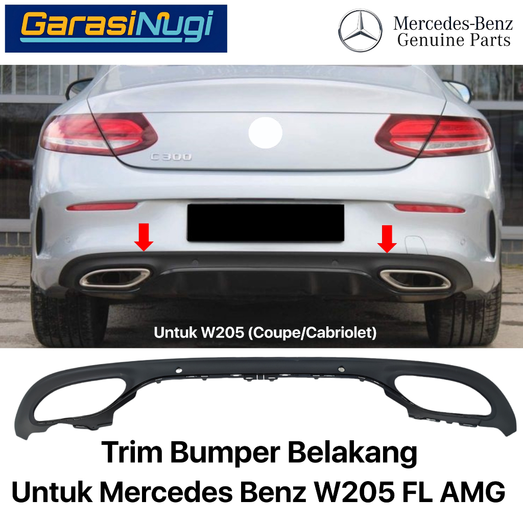 Lower Bumper For Mercedes W205 Coupe Cabrio Bemper Bawah Belakang AMG C200