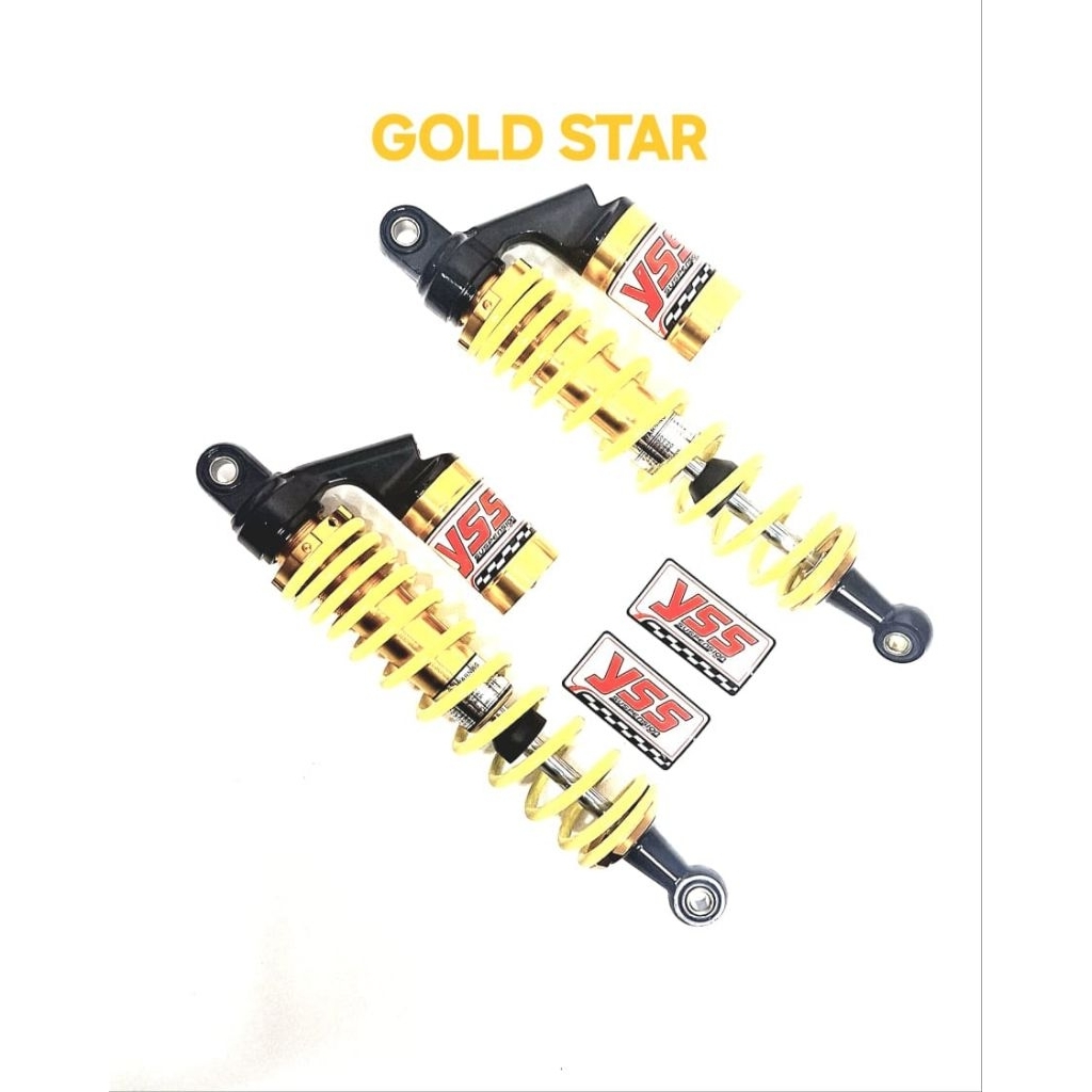 SHOCK BELAKANG  COPY YSS KUNING /CHROME TABUNG UKURAN  340MM BUAT MOTOR SUPRA X /SUPRA FIT NEW /REVO