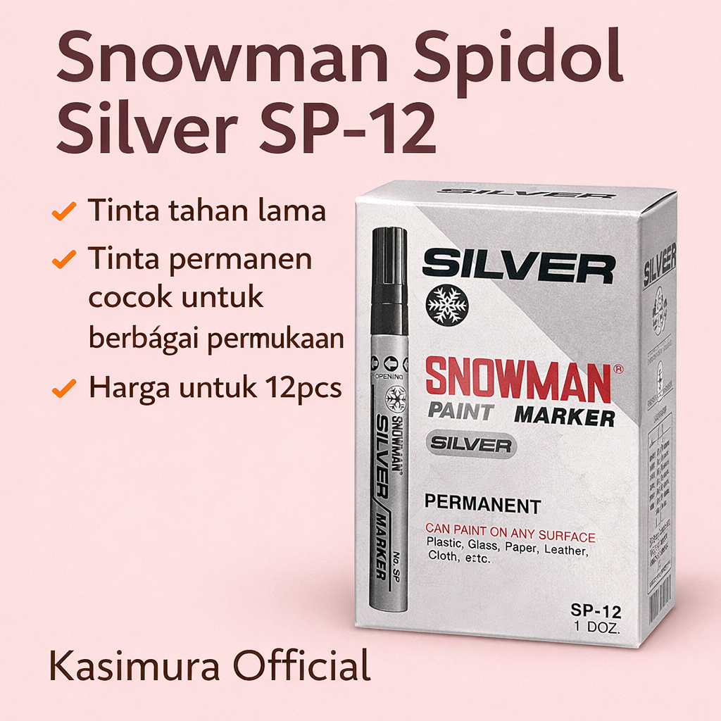 SPIDOL SNOWMAN SILVER / GOLD  BESAR PERMANEN | SPIDOL PERMANEN SILVER / GOLD