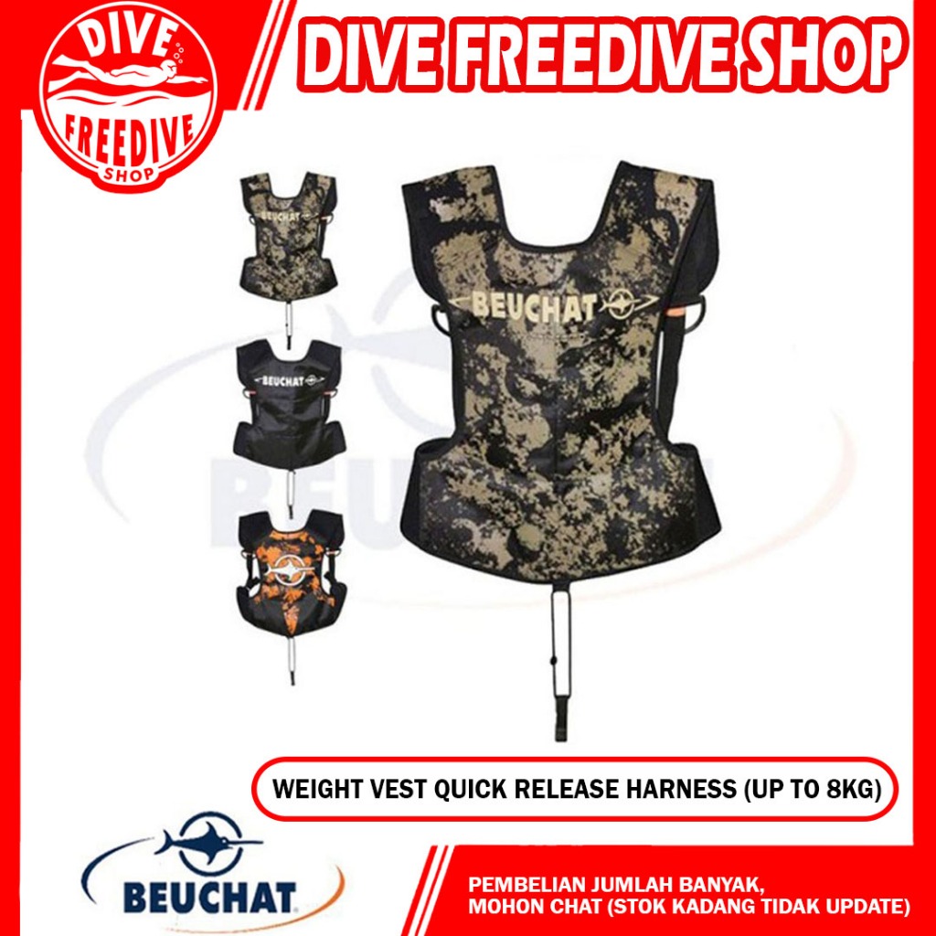 Rompi Selam Beuchat Weight Vest Quick Release Up To 8kg Jacket Selam Scuba Diving Freedive Spearfish