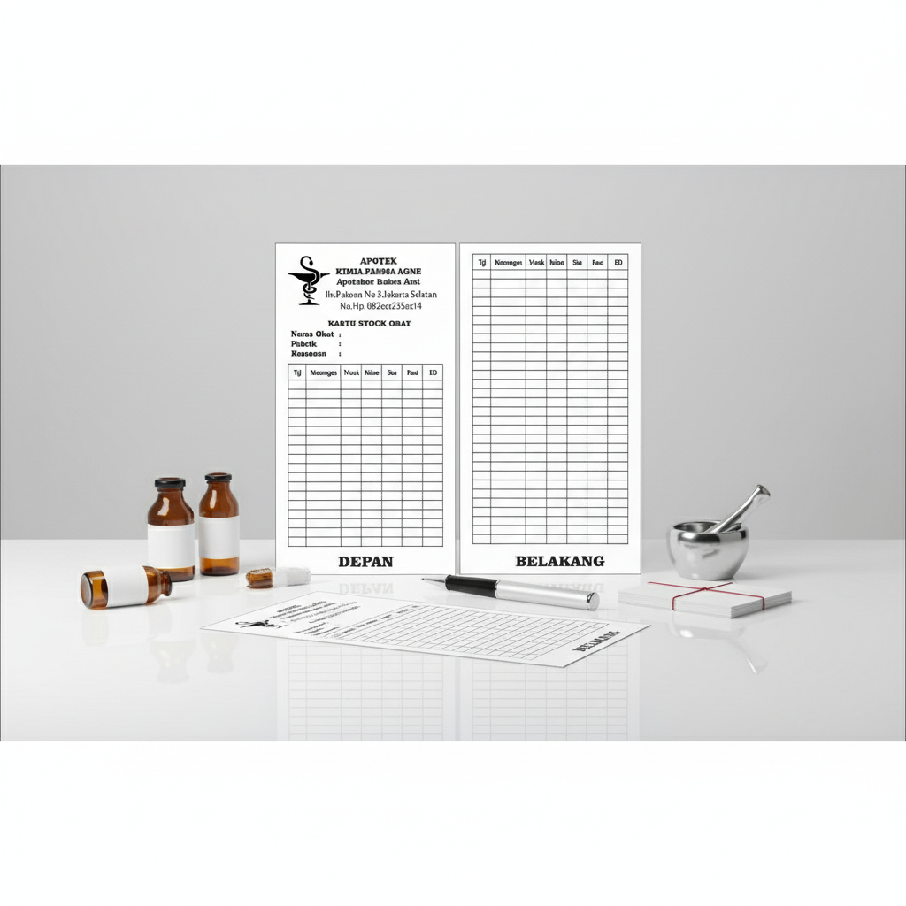 kartu stock barang / Kartu stock Obat/ kartu stock Apotek / custom(nama gelar alamat dan toko dll)