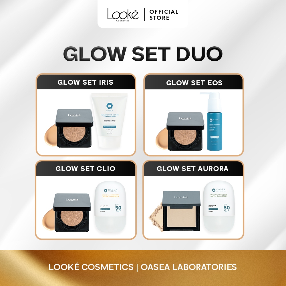 [Looke x Fibrillyant] Glow Set Duo - Looke Holy Flawless BB Cushion Iris/Eos/Clio (13g ) NED x Oasea