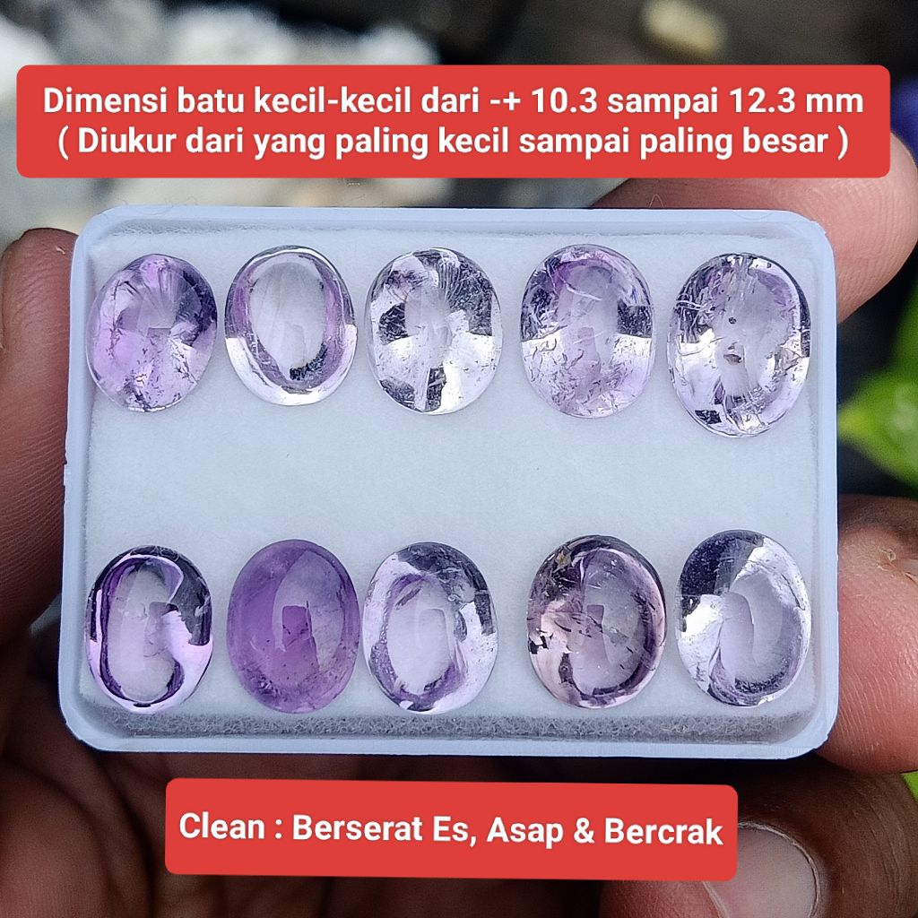 NATURAL BATU KECUBUNG UNGU MUDA KALIMANTAN ( NATURAL AMETHYS QUARTZ )