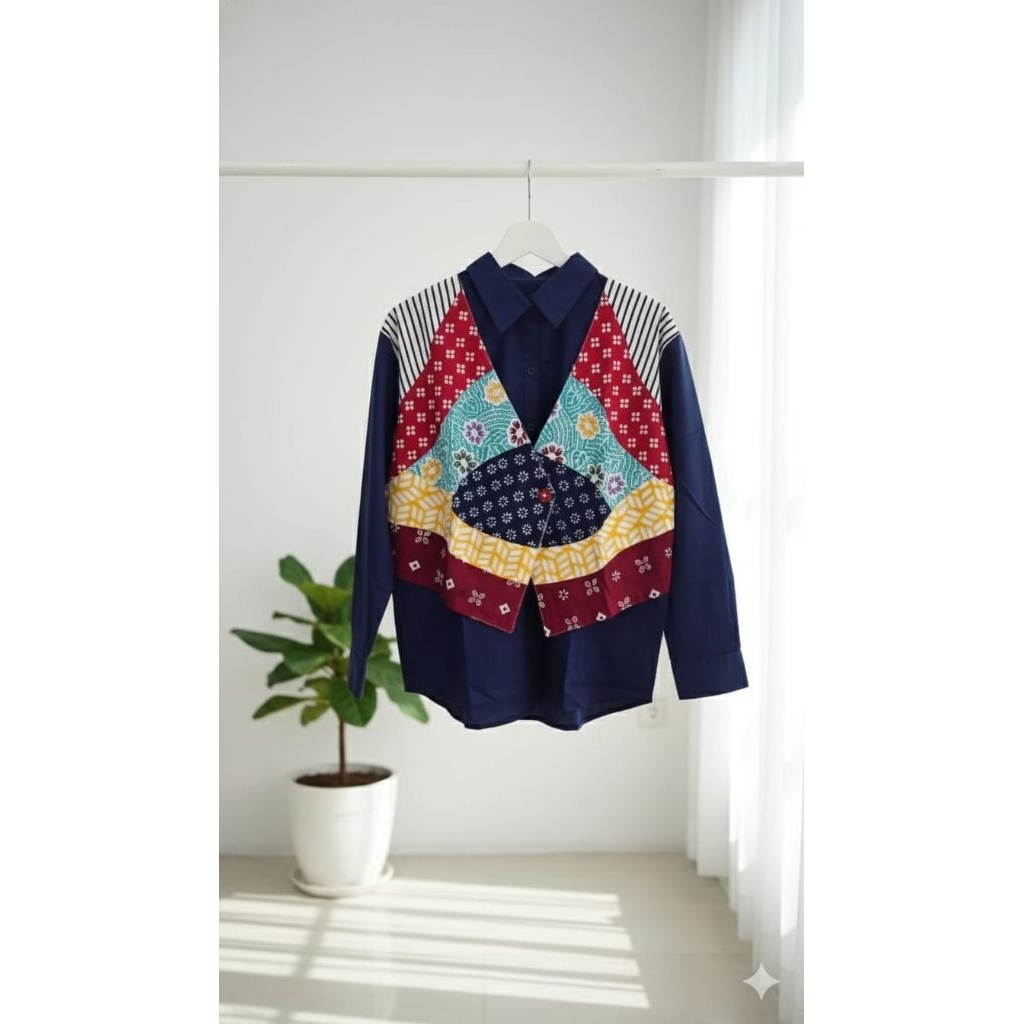 AURELLISA - ATASAN KEMEJA BATIK WANITA IMPORT