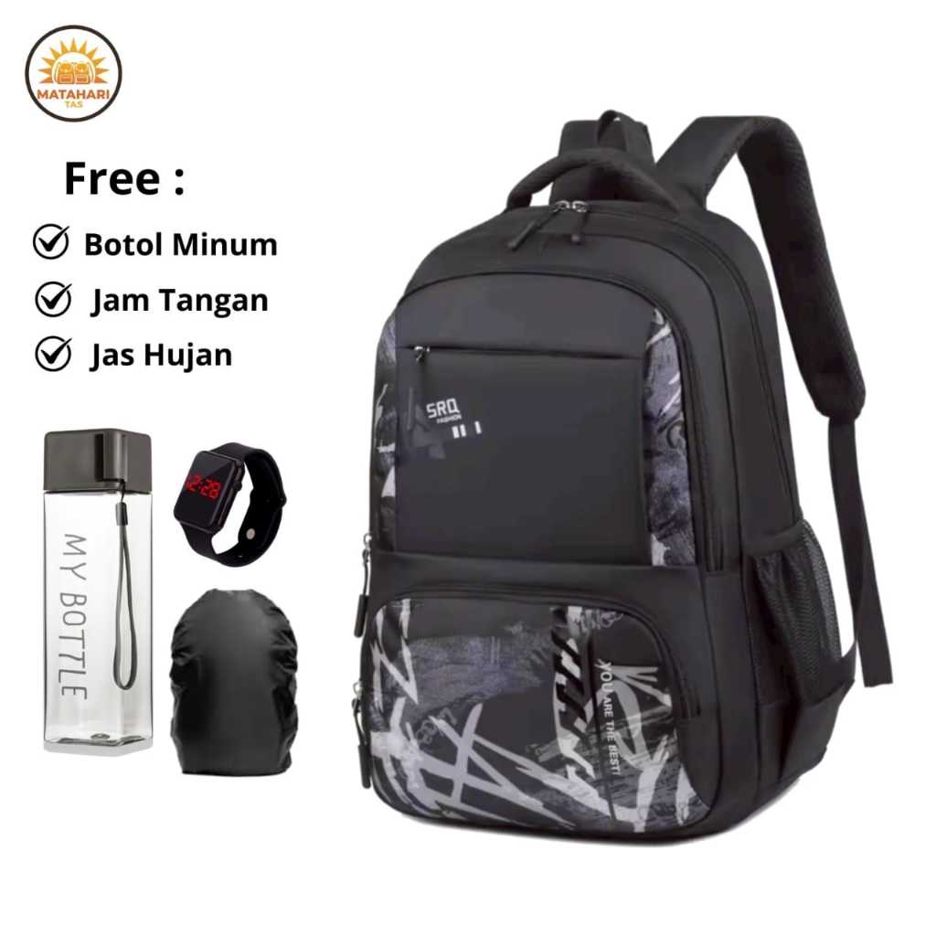 MATAHARI TAS MOTIF ABSTRAK-TAS RANSEL ANAK LAKI LAKI KANVAS-TAS SEKOLAH ANAK SD SMP SMA SIMPLE KEREN
