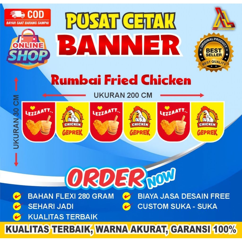 SPANDUK FRIED CHICKEN RUMBAI RENDA HIASAN, AYAM GEPREK, AYAM BAKAR