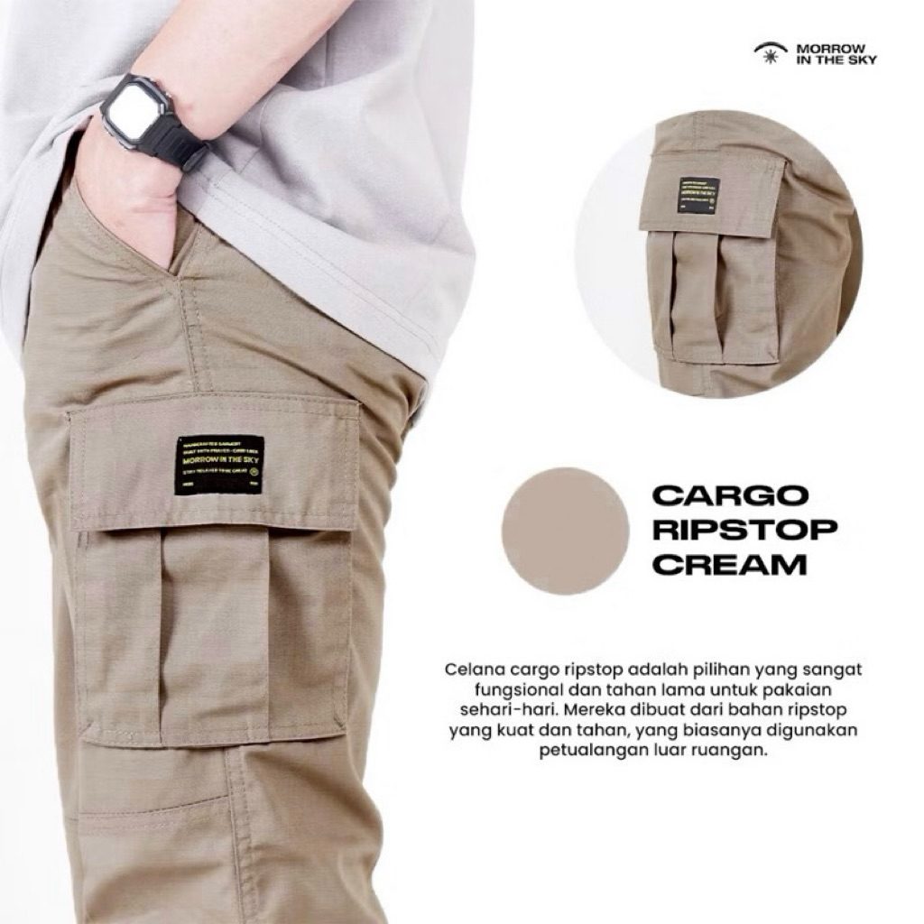 HOT DEALS Celana Cargo Ripstop Reguler - Tahan lama, Cocok untuk Touring & Harian Morrowsky