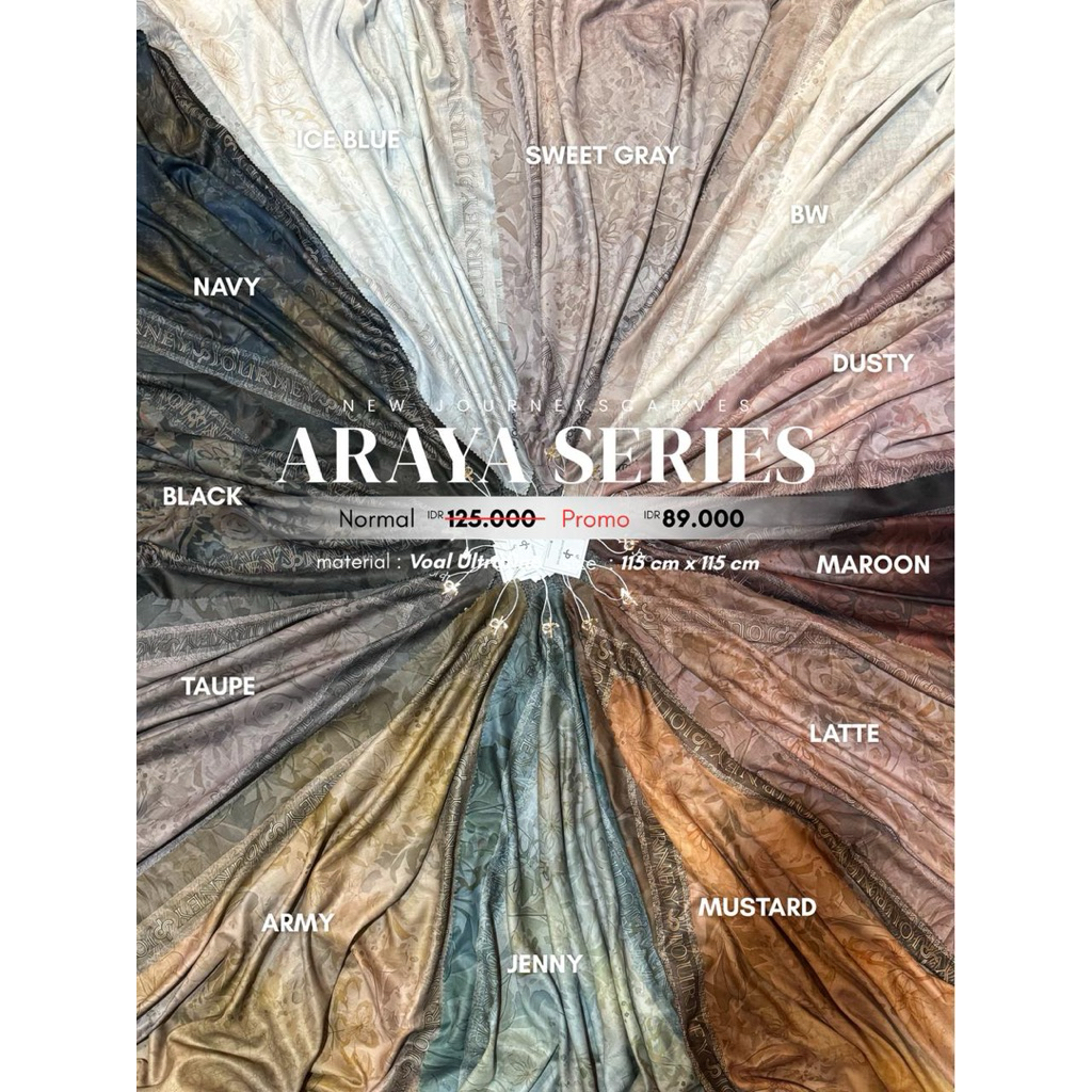 ARAYA SERIES BY JOURNEYSCARVES PLAT JP VOAL ULTRAFINE SHINY