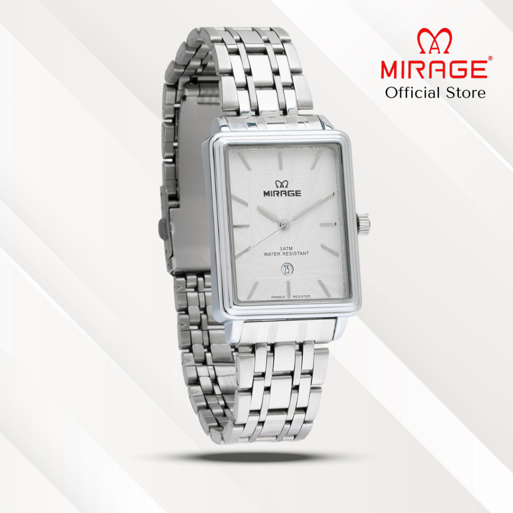 Mirage Jam Tangan Pria Analog 8847 M Silver Original Stainless