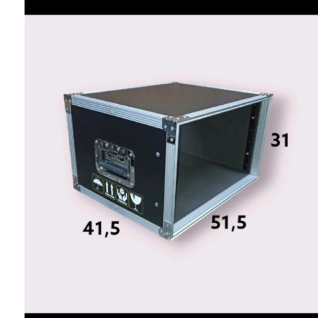 Hardcase/harkis rak acc asesoris sound system 6U finishing hpl lis silver/hitam ready