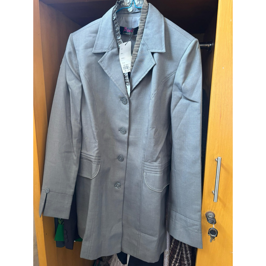 [Preloved]Set baju /jas guru formal warna abu