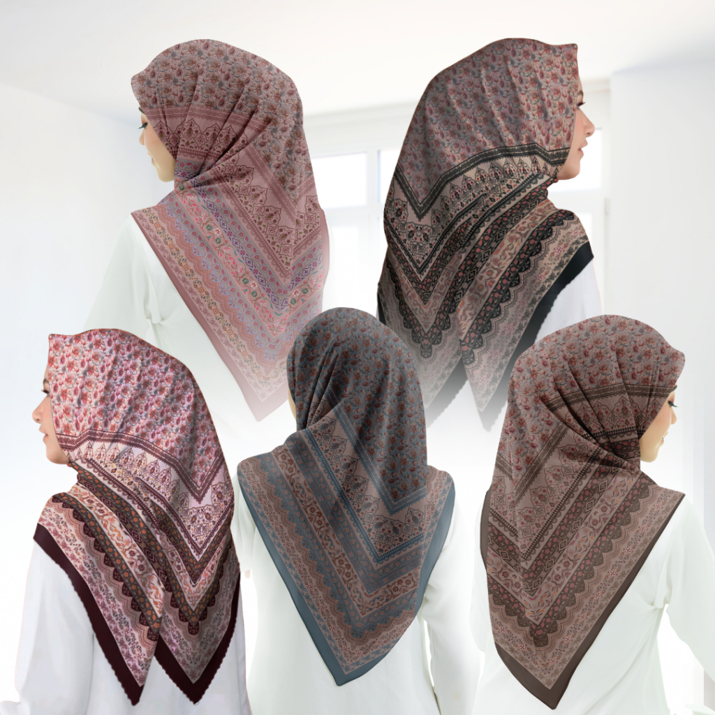 Shofa Fashion - Hijab kerudung segi empat Voal motif series Darina