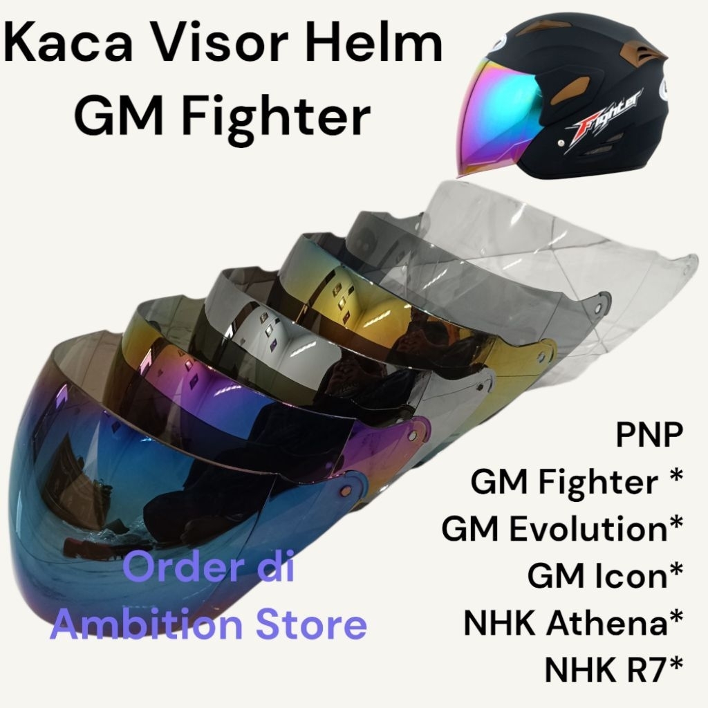 KACA VISOR HELM GM FIGHTER BENING PELANGI ORIGINAL INKO