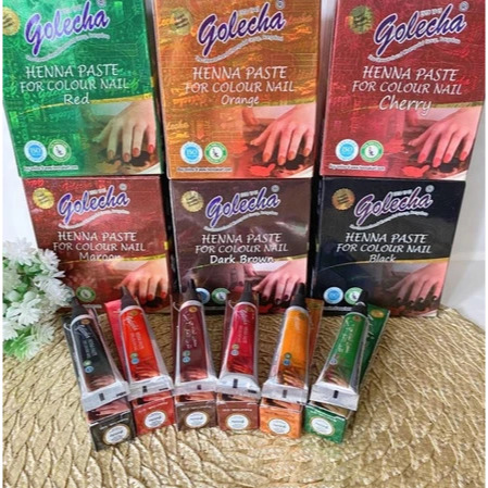 [1PCS] Golecha Henna Tube BPOM instant praktis langsung pakai warna Hitam Merah Cherry Coklat Cat ku