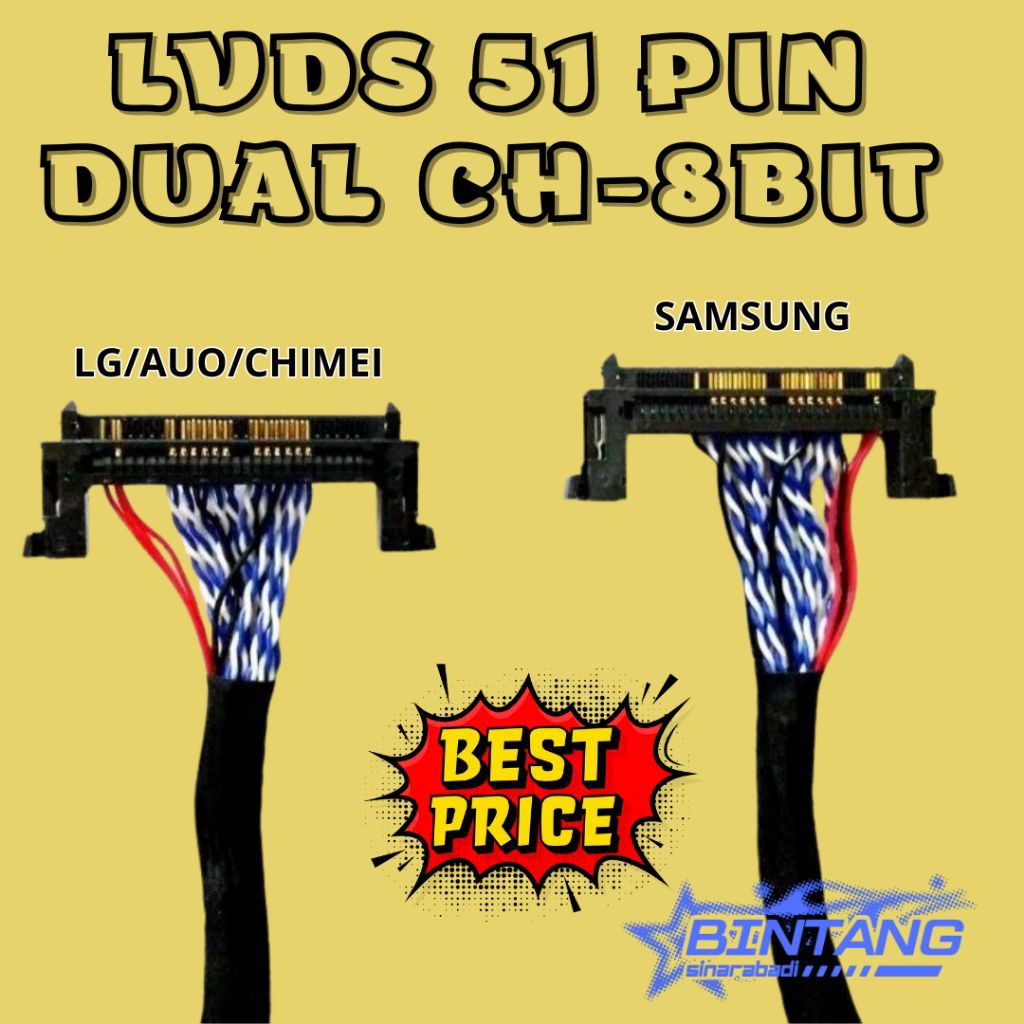 LVDS 51 PIN DUAL CH LVDS 51 PIN SAMSUNG LG AUO CHIMEI SONY