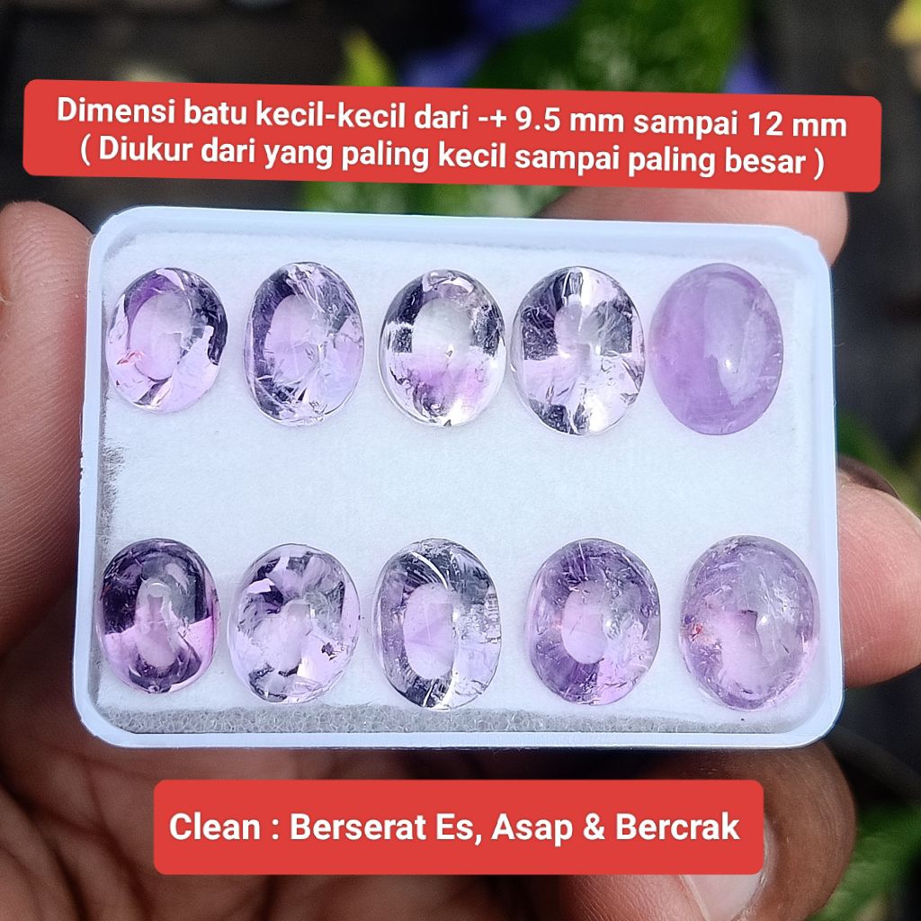 NATURAL BATU KECUBUNG UNGU MUDA KALIMANTAN ( NATURAL AMETHYS QUARTZ )