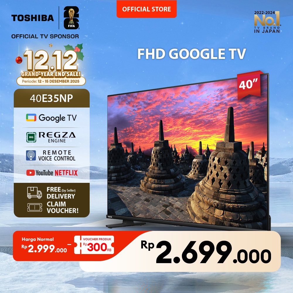 [KHUSUS SPAYLATER] [KHUSUS ONLINE] Toshiba TV 40" FHD Google TV - Regza Engine PQ Technology Dolby A