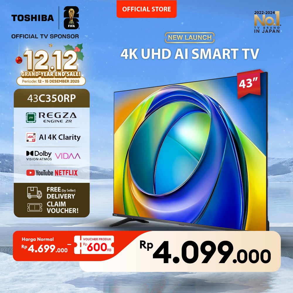 [4K] Toshiba TV 43" 4K UHD Smart TV - Regza ZR Gen3 Dolby Vision Atmos HDR10+ MEMC VRR ALLM AI Sound