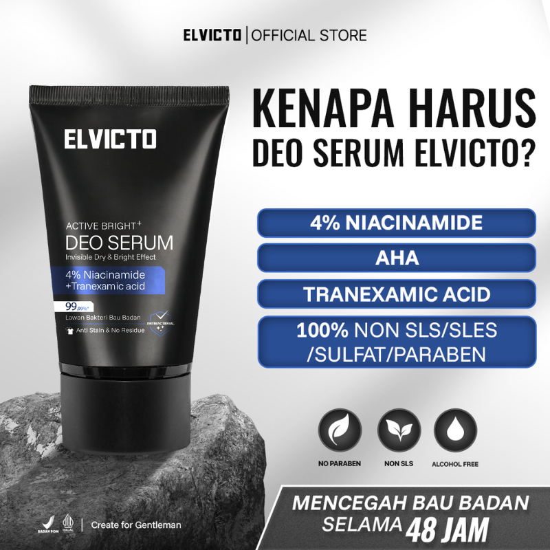 [REAL 4% NIACINAMIDE] ELVICTO ACTIVE BRIGHT+ DEO SERUM 30gr | Deo Serum Deodorant Serum Deodorant Se