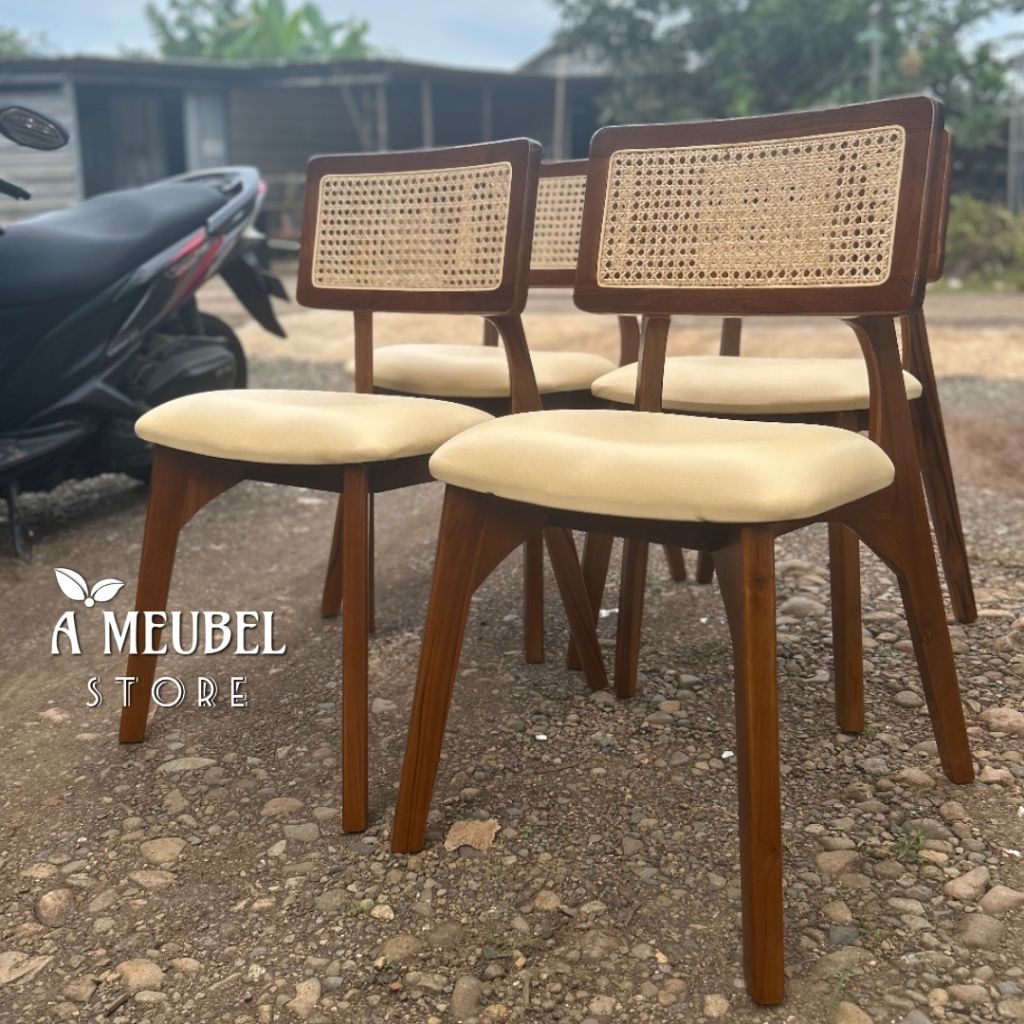 FREE ORDER KURSI KACANG KOTAK ROTAN KURSI TV ||  KAYU JATI FINISHING NATURAL || KURSI TERAS || KURSI