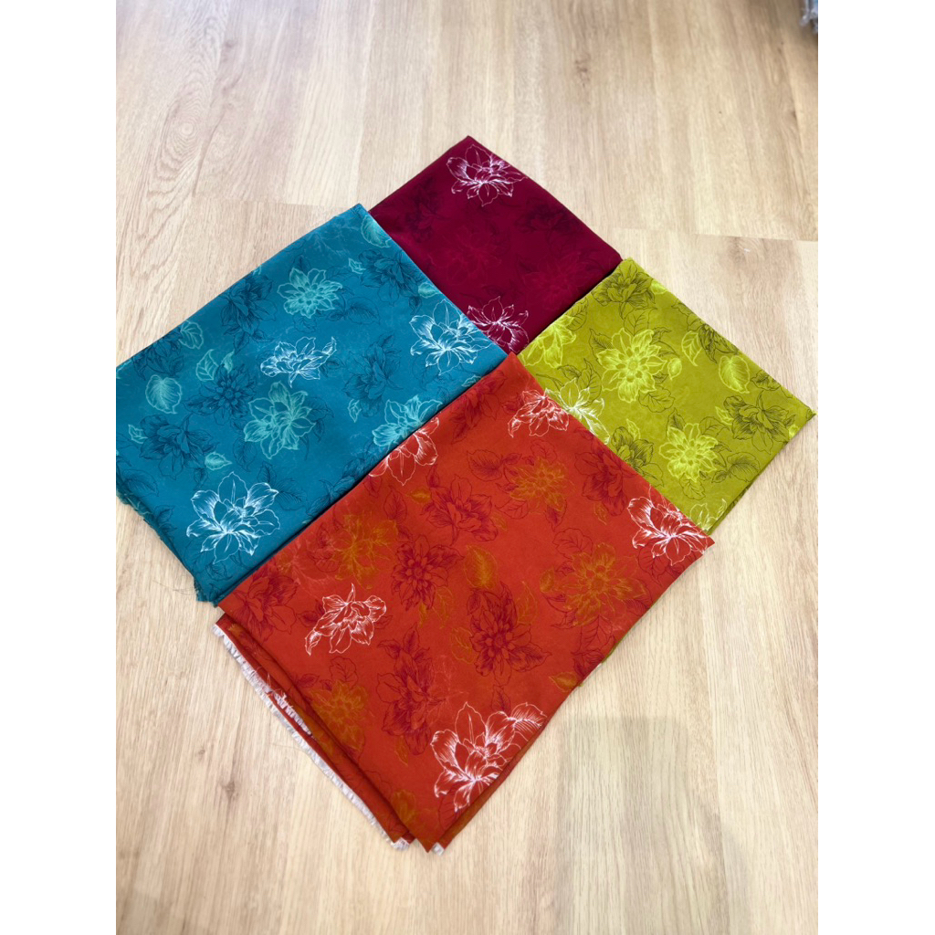 BAHAN KAIN SIFON PRINT MOTIF KAMBOJA